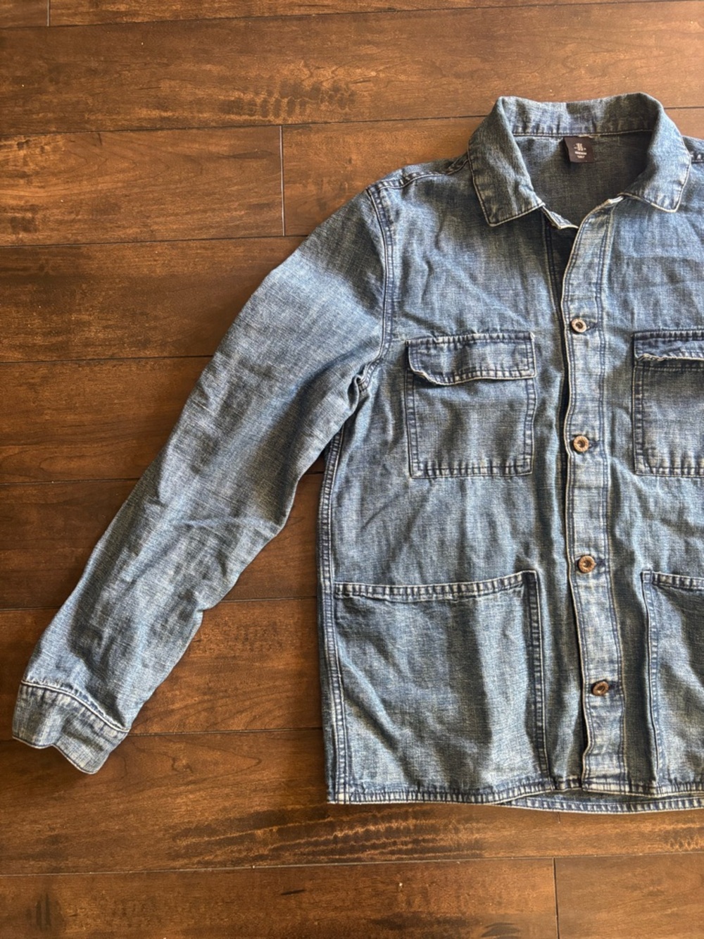 French Chore Denim Work Jacket - Men's Casual Coat - Picture 2 of 4